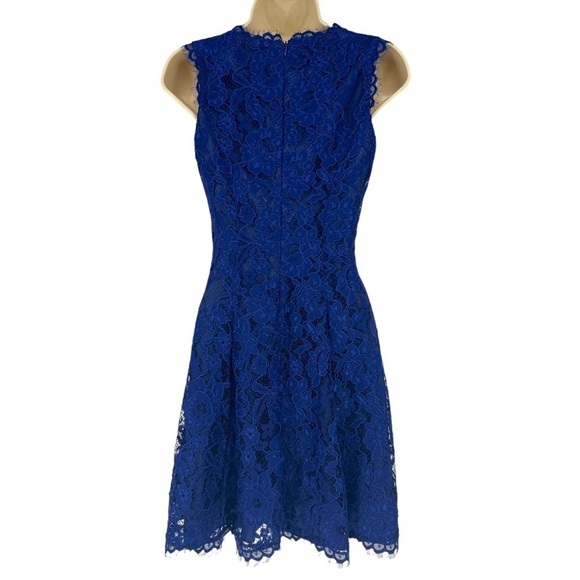 Shoshanna Purple Fit and Flare Lace Mini Dress Size 0 - Picture 2 of 6